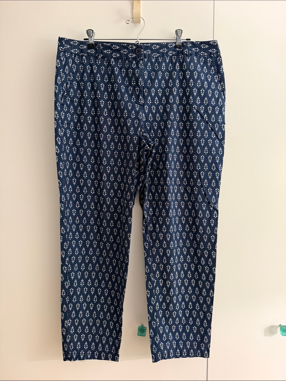 Talbots Navy Printed Chinos